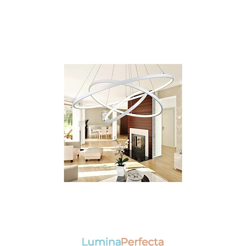 Lampă suspendată cu design modern, trei inele