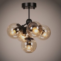 Candelabru 5 Lumini Sticla Bile Lumini Retro Exterior Garaj Metal