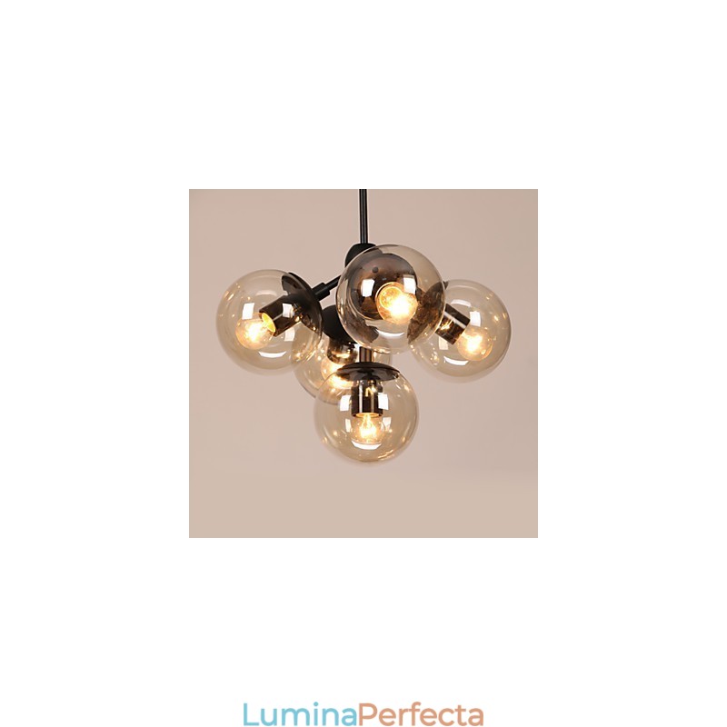 Candelabru 5 Lumini Sticla Bile Lumini Retro Exterior Garaj Metal