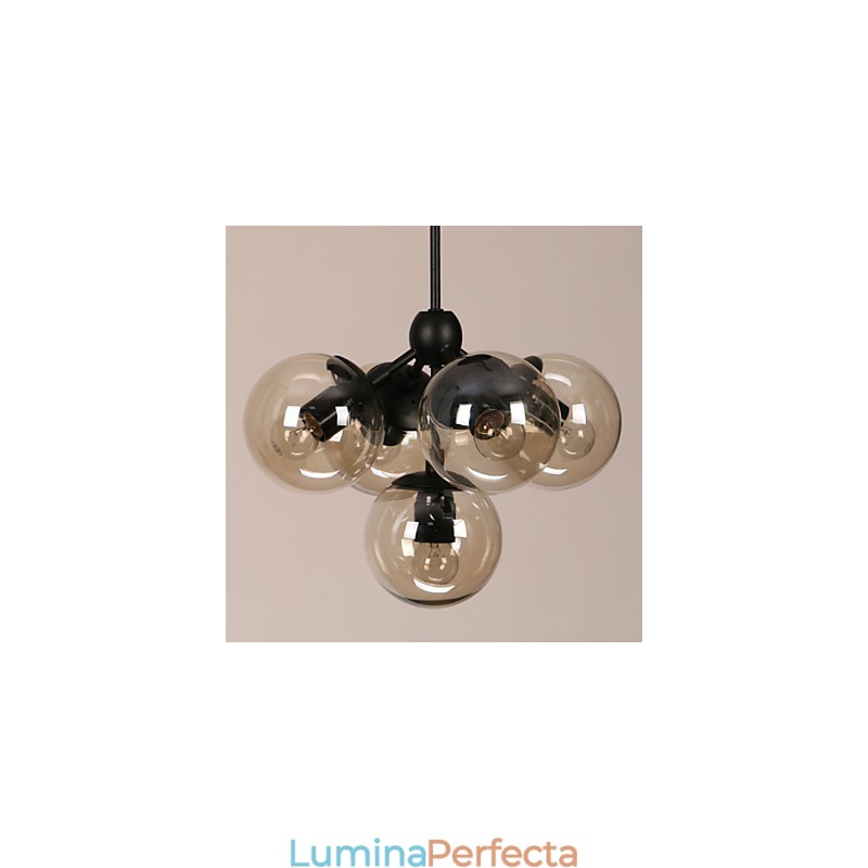 Candelabru 5 Lumini Sticla Bile Lumini Retro Exterior Garaj Metal