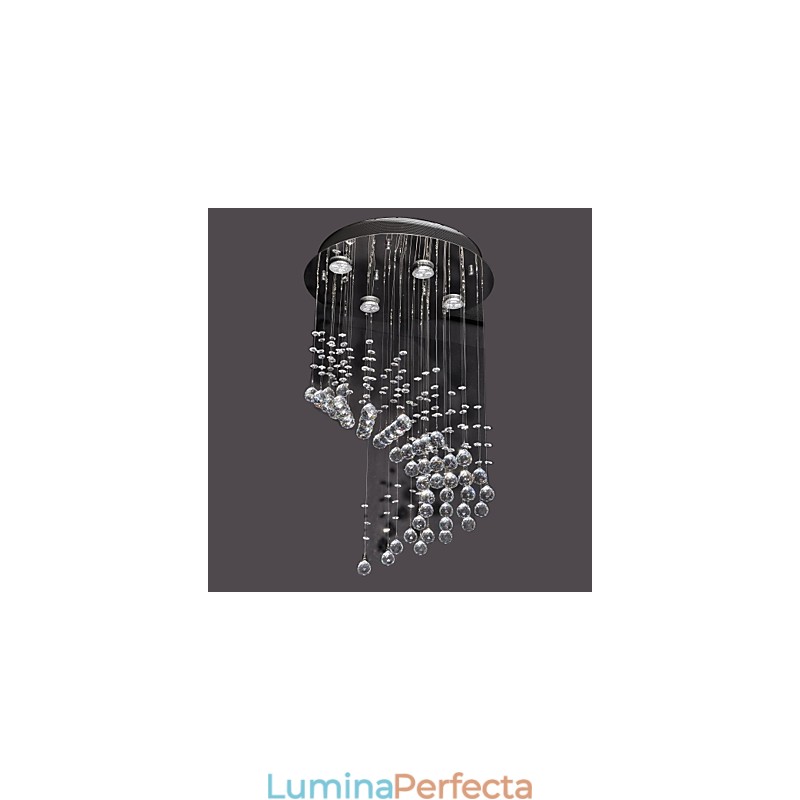 Montaj încastrat din metal cromat din cristal modern contemporan