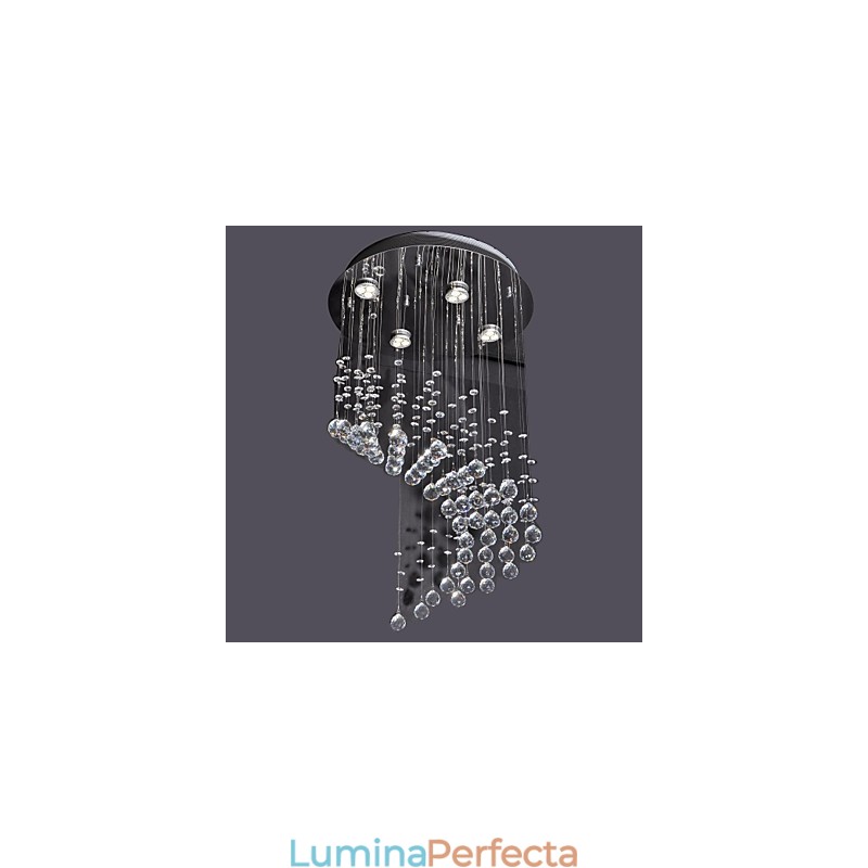 Montaj încastrat din metal cromat din cristal modern contemporan