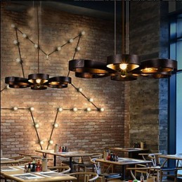 American Country Iron Industrial Wind flower Lampă suspendată