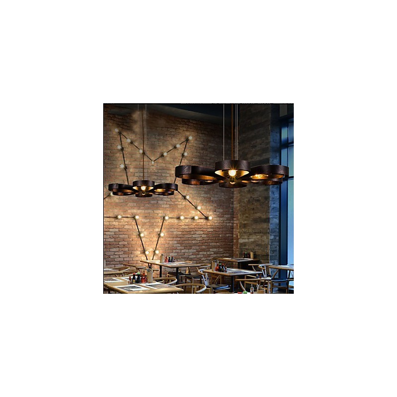 American Country Iron Industrial Wind flower Lampă suspendată