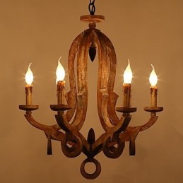 Candelabru din metal cu pictură în stil retro vintage