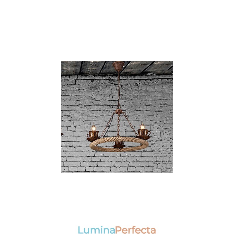 Ceramic Industry Wind Rope Candelabru RetroLron Chandelier Simple3