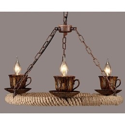 Ceramic Industry Wind Rope Candelabru RetroLron Chandelier Simple3