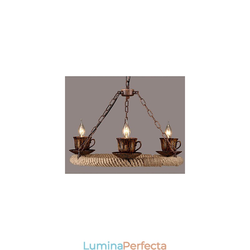 Ceramic Industry Wind Rope Candelabru RetroLron Chandelier Simple3