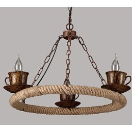 Ceramic Industry Wind Rope Candelabru RetroLron Chandelier Simple3