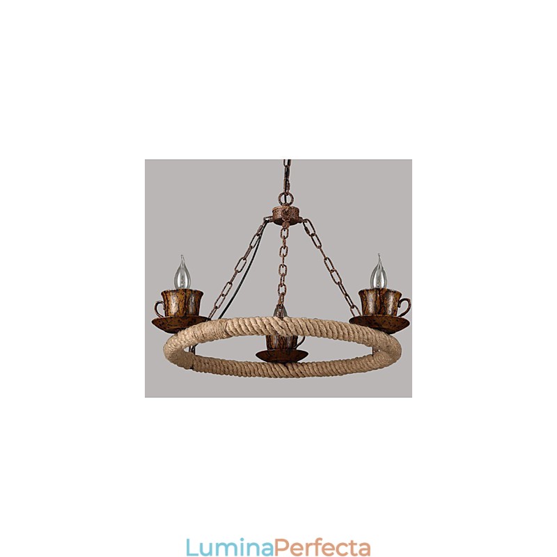 Ceramic Industry Wind Rope Candelabru RetroLron Chandelier Simple3