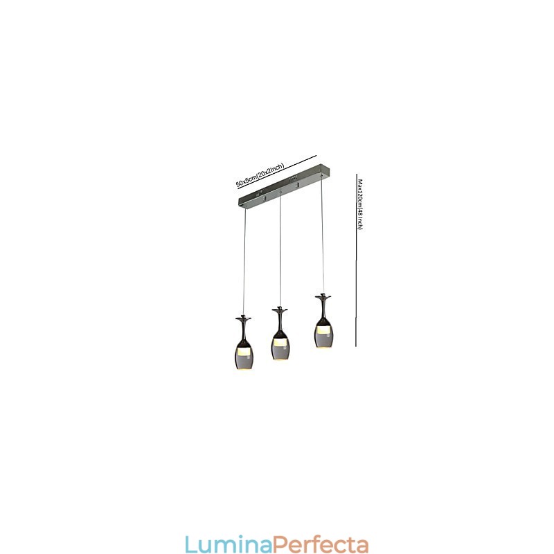 Lampe suspendate 3 lumini Placă spate lungă Modern Contemporan