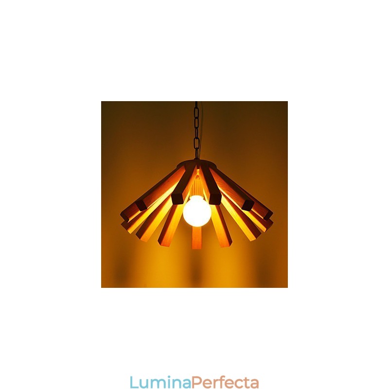 Lampă suspendată din lemn de bambus retro country