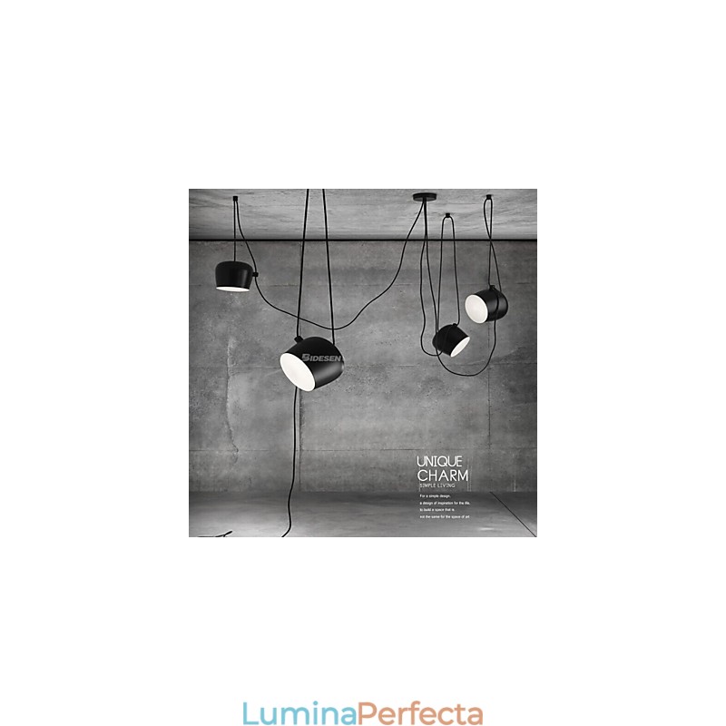 Lampă suspendată din metal cu pictură modernă contemporană