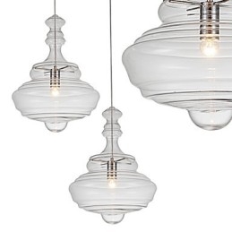 Lampă de suspendare artistică 1 lumină Modern Simplicity Sticlă transparentă incoloră