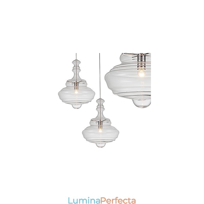 Lampă de suspendare artistică 1 lumină Modern Simplicity Sticlă transparentă incoloră