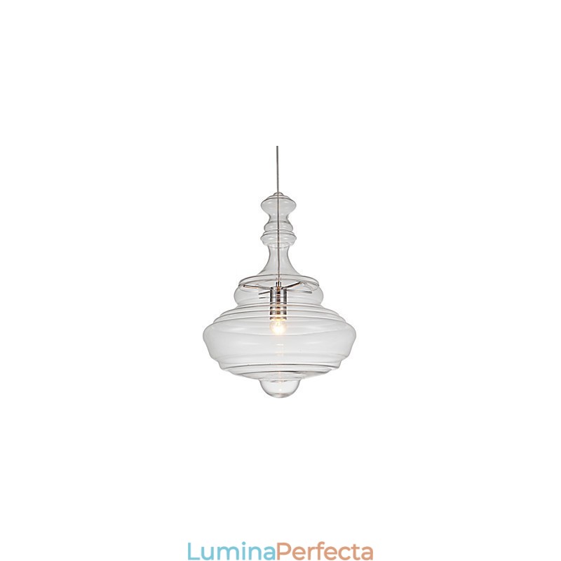 Lampă de suspendare artistică 1 lumină Modern Simplicity Sticlă transparentă incoloră