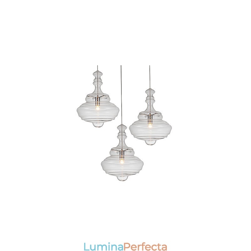 Lampă de suspendare artistică 1 lumină Modern Simplicity Sticlă transparentă incoloră