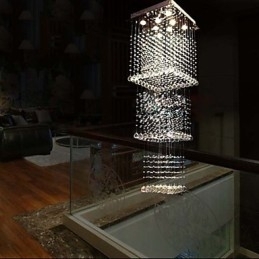 Lampe suspendate din cristal de tavan Iluminat 8 lumini Moderne luxoase argintii Canpoy K9 Corpuri de cristal transparent