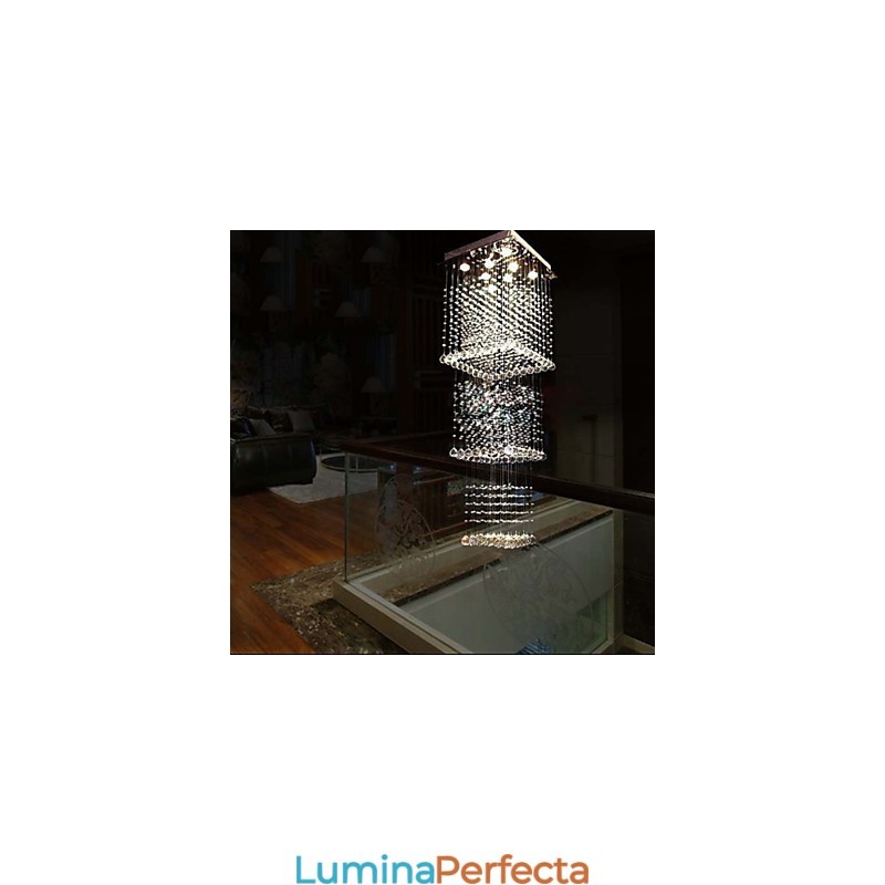 Lampe suspendate din cristal de tavan Iluminat 8 lumini Moderne luxoase argintii Canpoy K9 Corpuri de cristal transparent