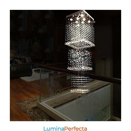 Lampe suspendate din cristal de tavan Iluminat 8 lumini Moderne luxoase argintii Canpoy K9 Corpuri de cristal transparent Lampe suspendate din cristal de tavan Iluminat 8 lumini Moderne luxoase argintii Canpoy K9 Corpuri de cristal transparent