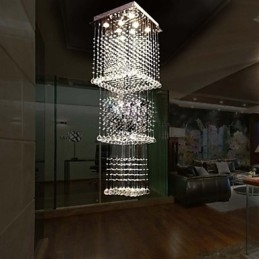 Lampe suspendate din cristal de tavan Iluminat 8 lumini Moderne luxoase argintii Canpoy K9 Corpuri de cristal transparent