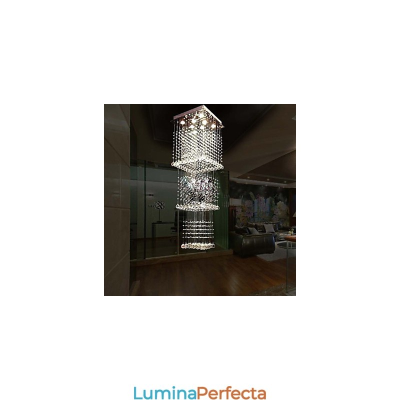 Lampe suspendate din cristal de tavan Iluminat 8 lumini Moderne luxoase argintii Canpoy K9 Corpuri de cristal transparent