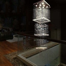 Lampe suspendate din cristal de tavan Iluminat 8 lumini Moderne luxoase argintii Canpoy K9 Corpuri de cristal transparent