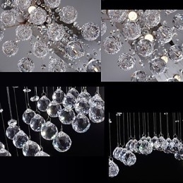 Lampe suspendate din cristal de tavan Iluminat 8 lumini Moderne luxoase argintii Canpoy K9 Corpuri de cristal transparent