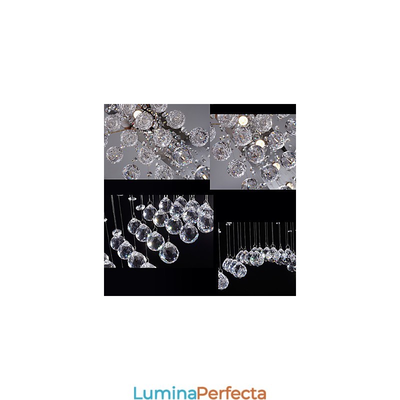 Lampe suspendate din cristal de tavan Iluminat 8 lumini Moderne luxoase argintii Canpoy K9 Corpuri de cristal transparent