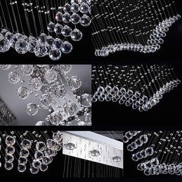 Lampe suspendate din cristal de tavan Iluminat 8 lumini Moderne luxoase argintii Canpoy K9 Corpuri de cristal transparent