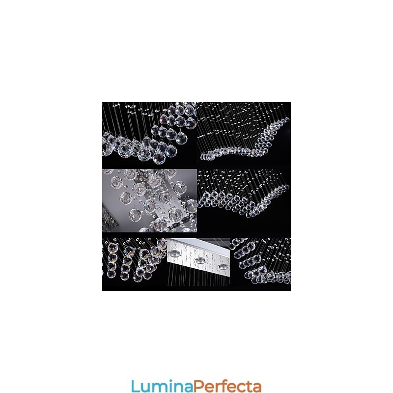 Lampe suspendate din cristal de tavan Iluminat 8 lumini Moderne luxoase argintii Canpoy K9 Corpuri de cristal transparent
