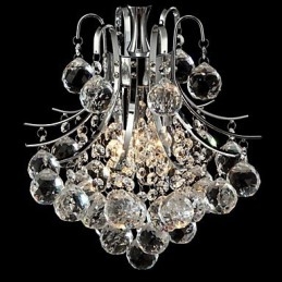 Candelabru modern contemporan din cristal cromat