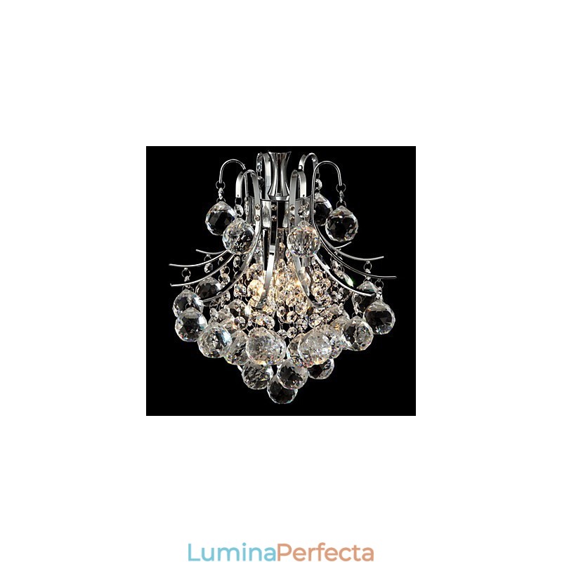 Candelabru modern contemporan din cristal cromat