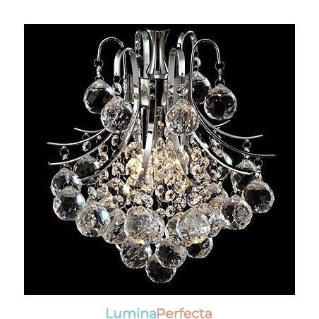 Candelabru modern contemporan din cristal cromat