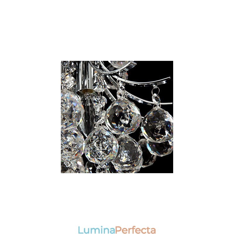 Candelabru modern contemporan din cristal cromat