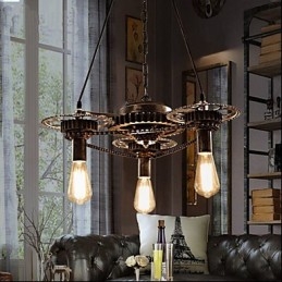 VintageLron Chandelier Candelabru industrial Wind Gear