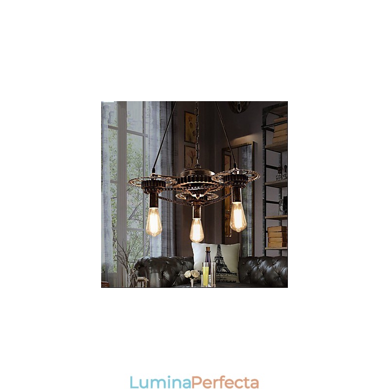 VintageLron Chandelier Candelabru industrial Wind Gear