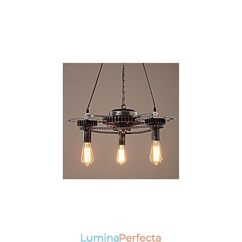 VintageLron Chandelier Candelabru industrial Wind Gear