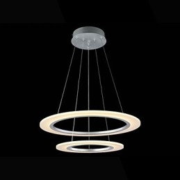 Lampă suspendată din acril Candelabru suspendat în tavan Corpuri cu 2 inele