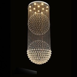 Lampă suspendată Candelabru modern din cristal 12 lumini Canpoy argintiu Glob cristal transparent Corpuri de plafon