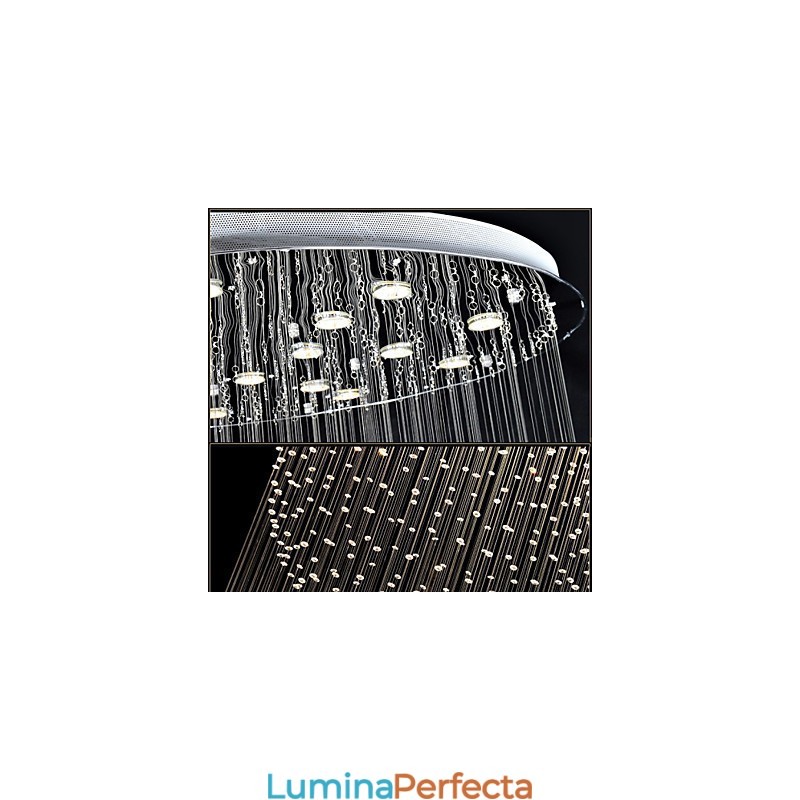 Lampă suspendată Candelabru modern din cristal 12 lumini Canpoy argintiu Glob cristal transparent Corpuri de plafon