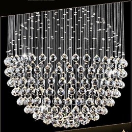 Lampă suspendată Candelabru modern din cristal 12 lumini Canpoy argintiu Glob cristal transparent Corpuri de plafon