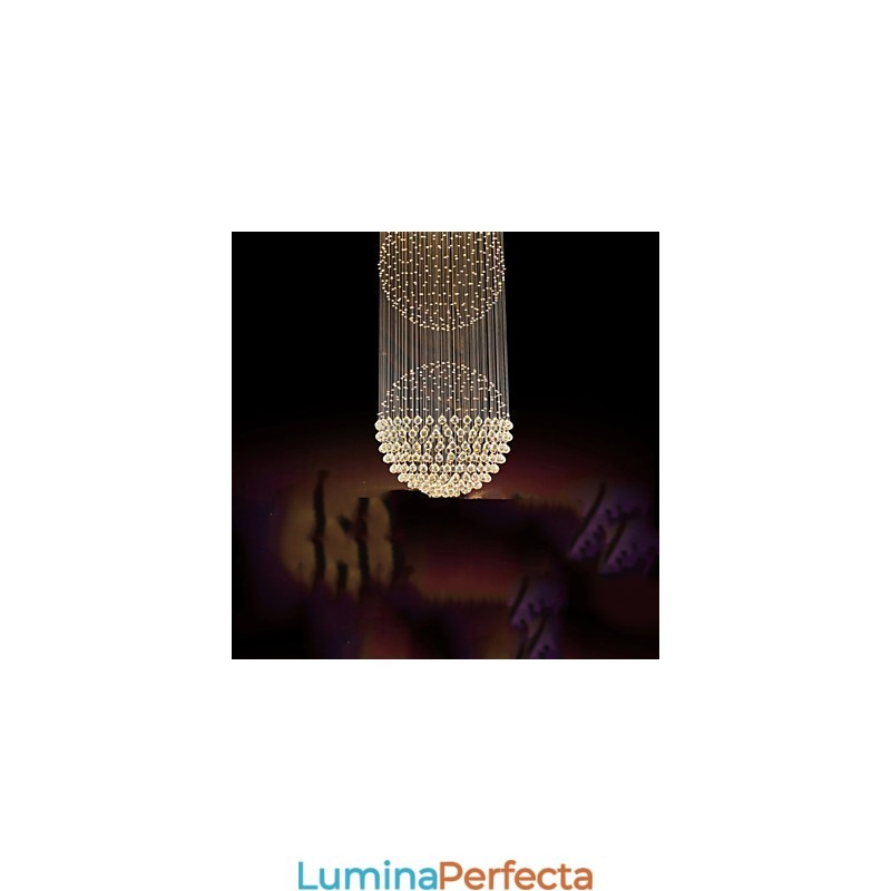 Lampă suspendată Candelabru modern din cristal 12 lumini Canpoy argintiu Glob cristal transparent Corpuri de plafon