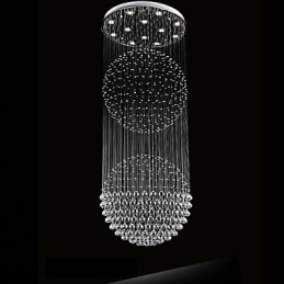 Lampă suspendată Candelabru modern din cristal 12 lumini Canpoy argintiu Glob cristal transparent Corpuri de plafon