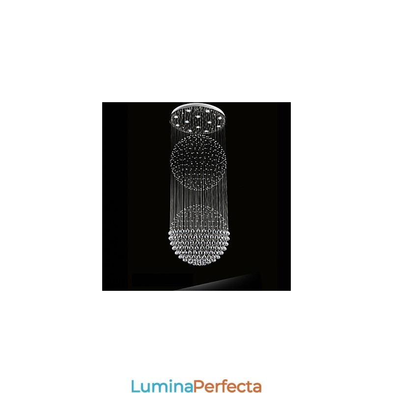 Lampă suspendată Candelabru modern din cristal 12 lumini Canpoy argintiu Glob cristal transparent Corpuri de plafon