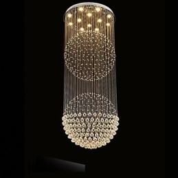 Lampă suspendată Candelabru modern din cristal 12 lumini Canpoy argintiu Glob cristal transparent Corpuri de plafon