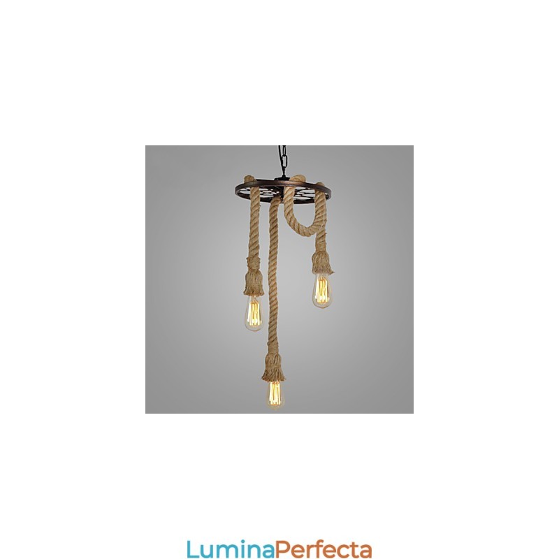 Lampă suspendată din metal galvanizat în stil retro