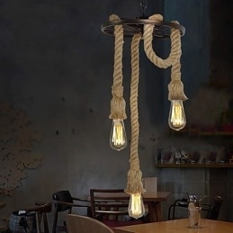 Lampă suspendată din metal galvanizat în stil retro