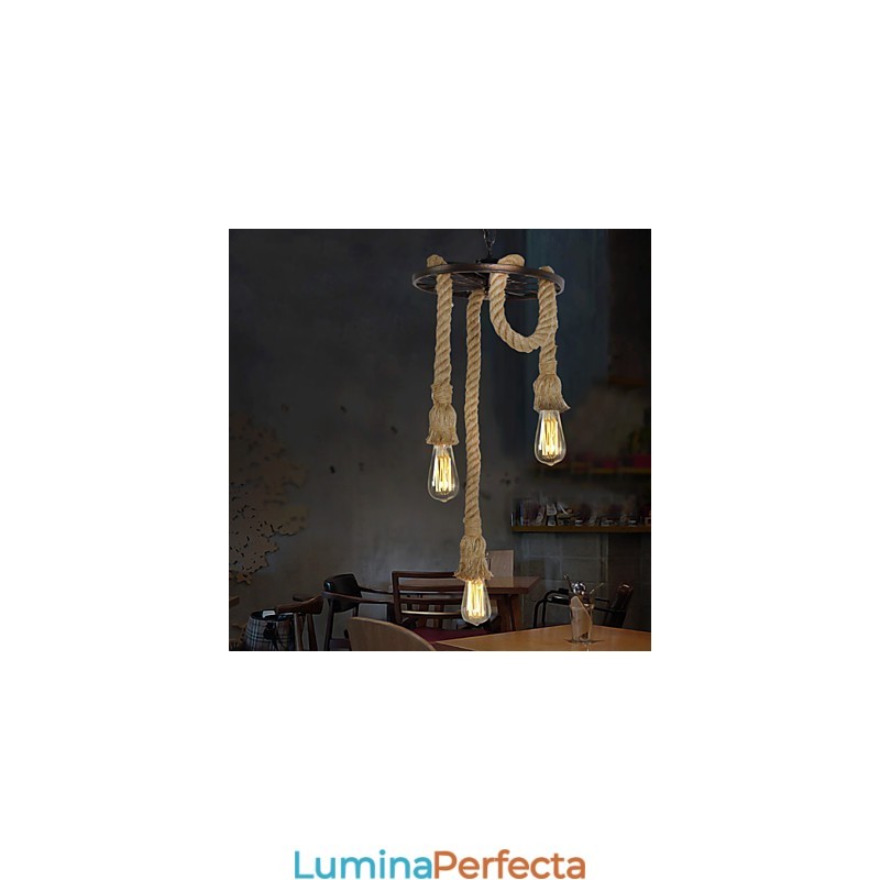 Lampă suspendată din metal galvanizat în stil retro