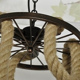 Lampă suspendată din metal galvanizat în stil retro